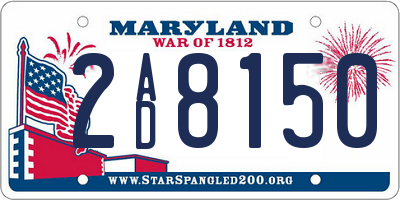 MD license plate 2AD8150