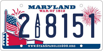 MD license plate 2AD8151