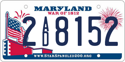 MD license plate 2AD8152