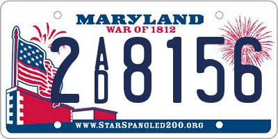 MD license plate 2AD8156