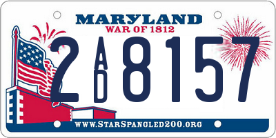 MD license plate 2AD8157