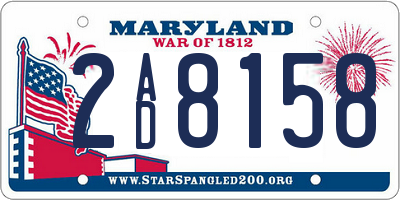 MD license plate 2AD8158