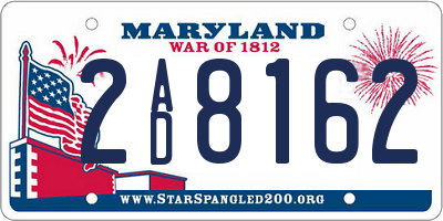 MD license plate 2AD8162