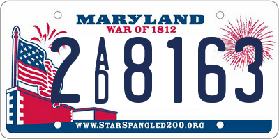 MD license plate 2AD8163