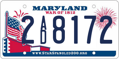 MD license plate 2AD8172