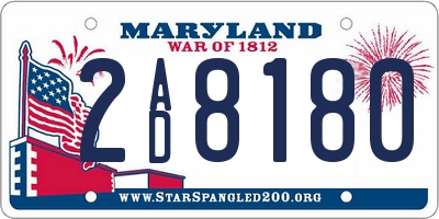MD license plate 2AD8180