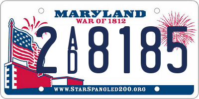 MD license plate 2AD8185