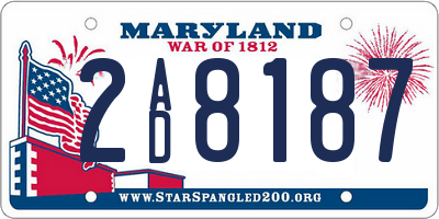 MD license plate 2AD8187
