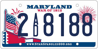 MD license plate 2AD8188