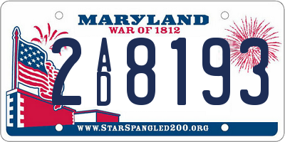 MD license plate 2AD8193