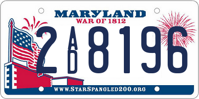 MD license plate 2AD8196