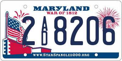 MD license plate 2AD8206