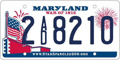 MD license plate 2AD8210