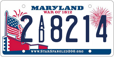 MD license plate 2AD8214