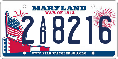 MD license plate 2AD8216