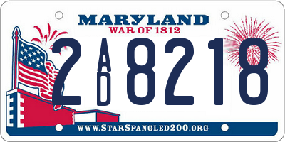 MD license plate 2AD8218