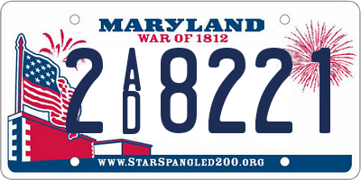 MD license plate 2AD8221