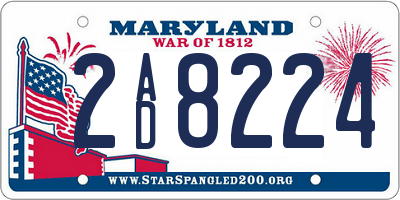 MD license plate 2AD8224