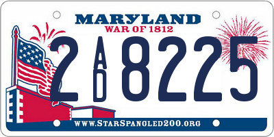 MD license plate 2AD8225