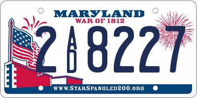 MD license plate 2AD8227