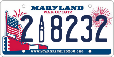 MD license plate 2AD8232