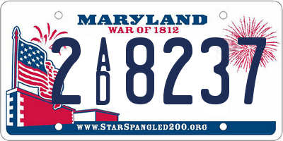 MD license plate 2AD8237