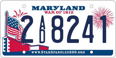 MD license plate 2AD8241