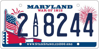 MD license plate 2AD8244