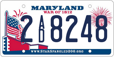 MD license plate 2AD8248
