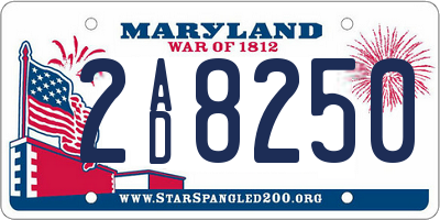 MD license plate 2AD8250
