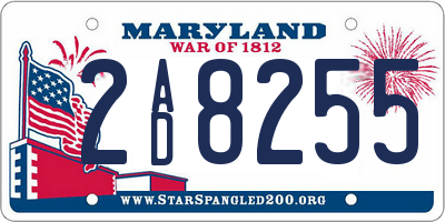 MD license plate 2AD8255