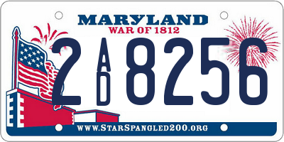 MD license plate 2AD8256