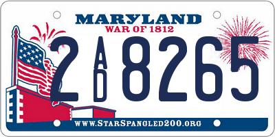 MD license plate 2AD8265
