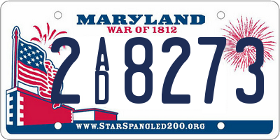 MD license plate 2AD8273
