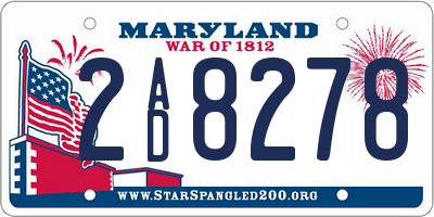 MD license plate 2AD8278