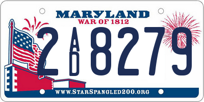 MD license plate 2AD8279