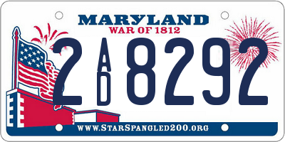 MD license plate 2AD8292