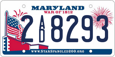 MD license plate 2AD8293
