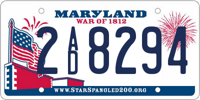 MD license plate 2AD8294