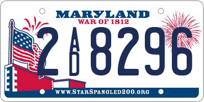 MD license plate 2AD8296