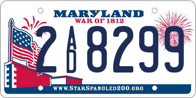 MD license plate 2AD8299