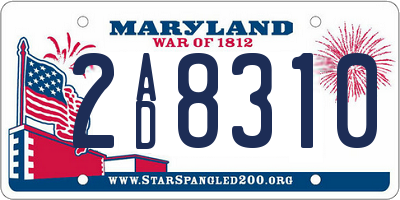 MD license plate 2AD8310