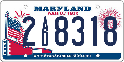 MD license plate 2AD8318