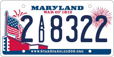 MD license plate 2AD8322