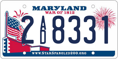MD license plate 2AD8331