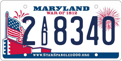 MD license plate 2AD8340