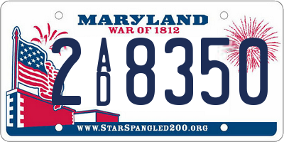 MD license plate 2AD8350