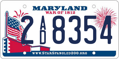 MD license plate 2AD8354