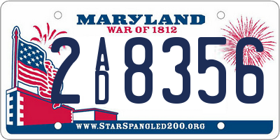 MD license plate 2AD8356