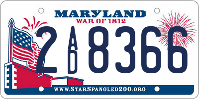 MD license plate 2AD8366